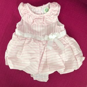 Pink and White ruffle romper